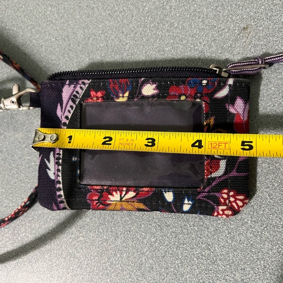 Vera Bradley Iconic Zip ID Purple Floral Case lanyard. - Picture 10 of 12